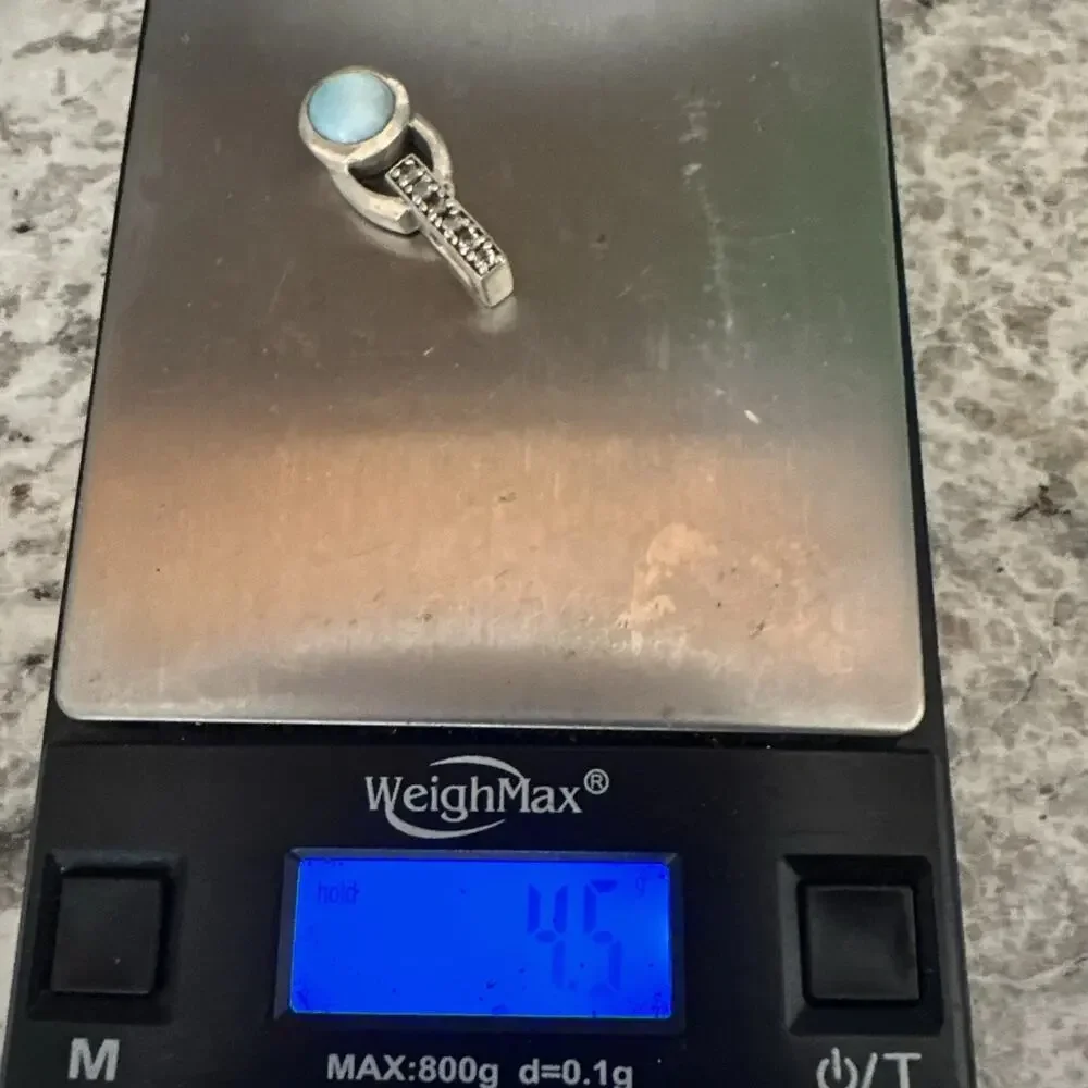 MarahLago Sterling Silver Larimar Lexi Pendant Charm 1” Real 925 Beautiful